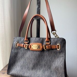 Michael Kors Brown and Gold Satchel